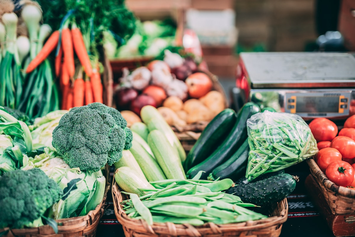 Person exercising with healthy food